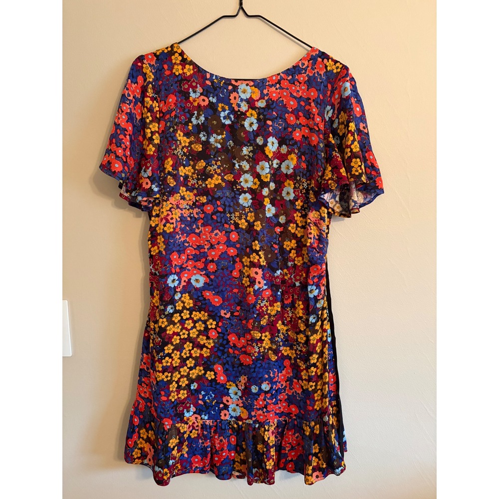 Anthropologie Mini Dress Women Size 6 Floral Flutter Sleeve Boho Summer - Picture 3 of 8